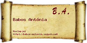 Babos Antónia névjegykártya
